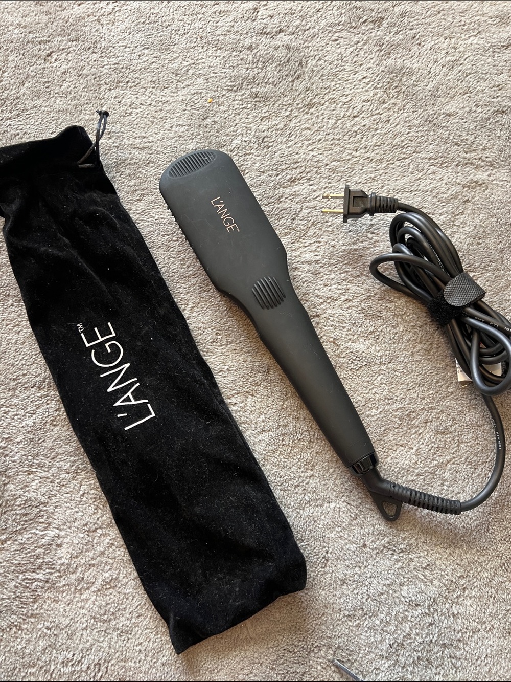 Lange Black Travel Hair Straightener - Compact Styling Iron